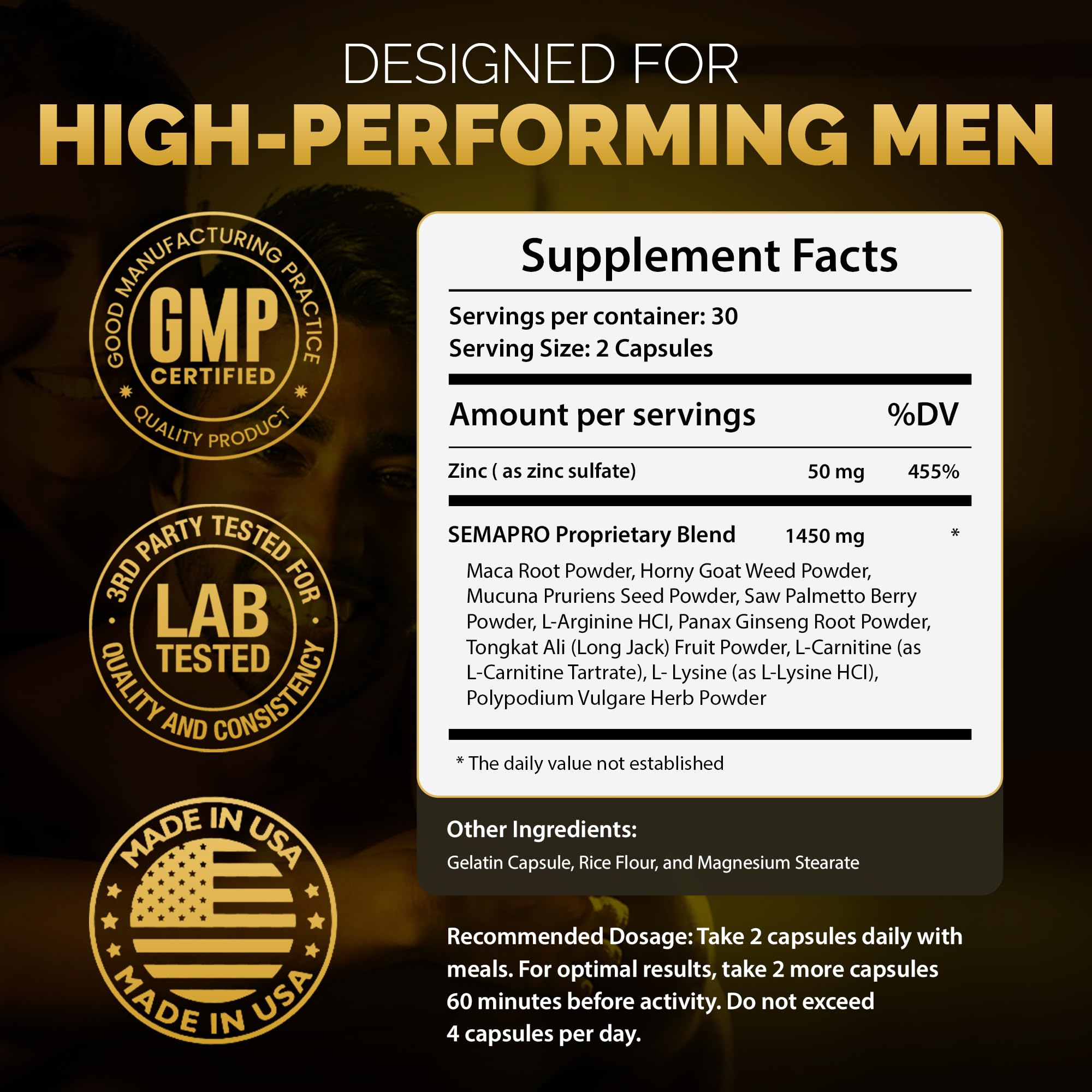 SEMAPRO facility shot highlighting USDA Organic standards and GMP-certified production.