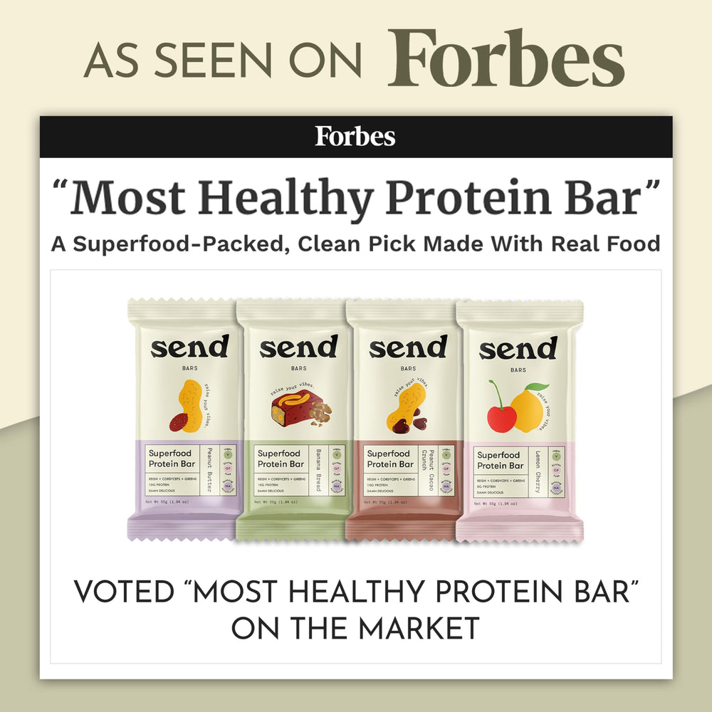 Send Bars gluten-free dairy-free label close-up for allergen-aware shoppers