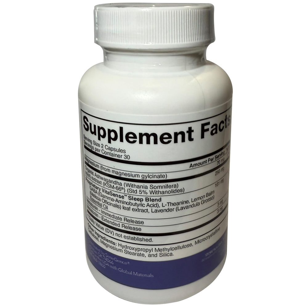 SeneGence VitaSense Sleep capsules on a tray signify convenient nightly support.