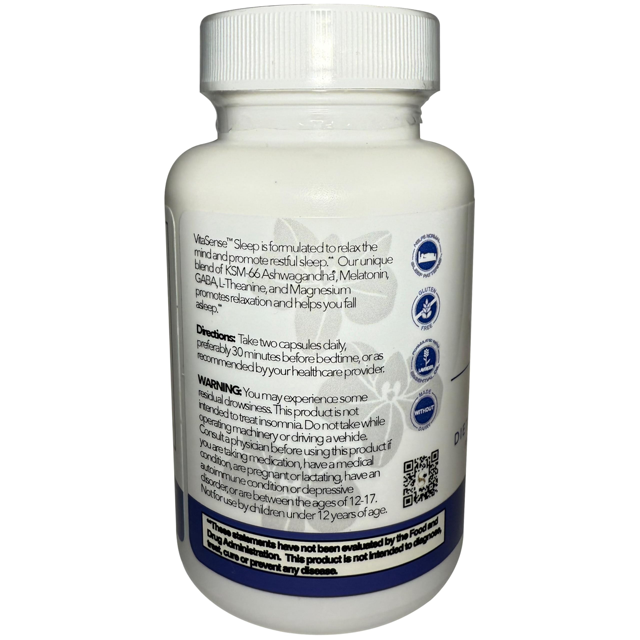 SeneGence VitaSense Sleep ingredients blend illustration highlights melatonin and ashwagandha for rest.