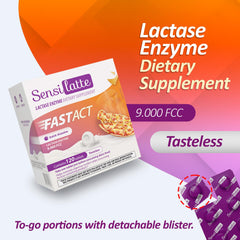 Sensilatte bottle beside Prati Donaduzzi quality seal, emphasizing trusted manufacturing.