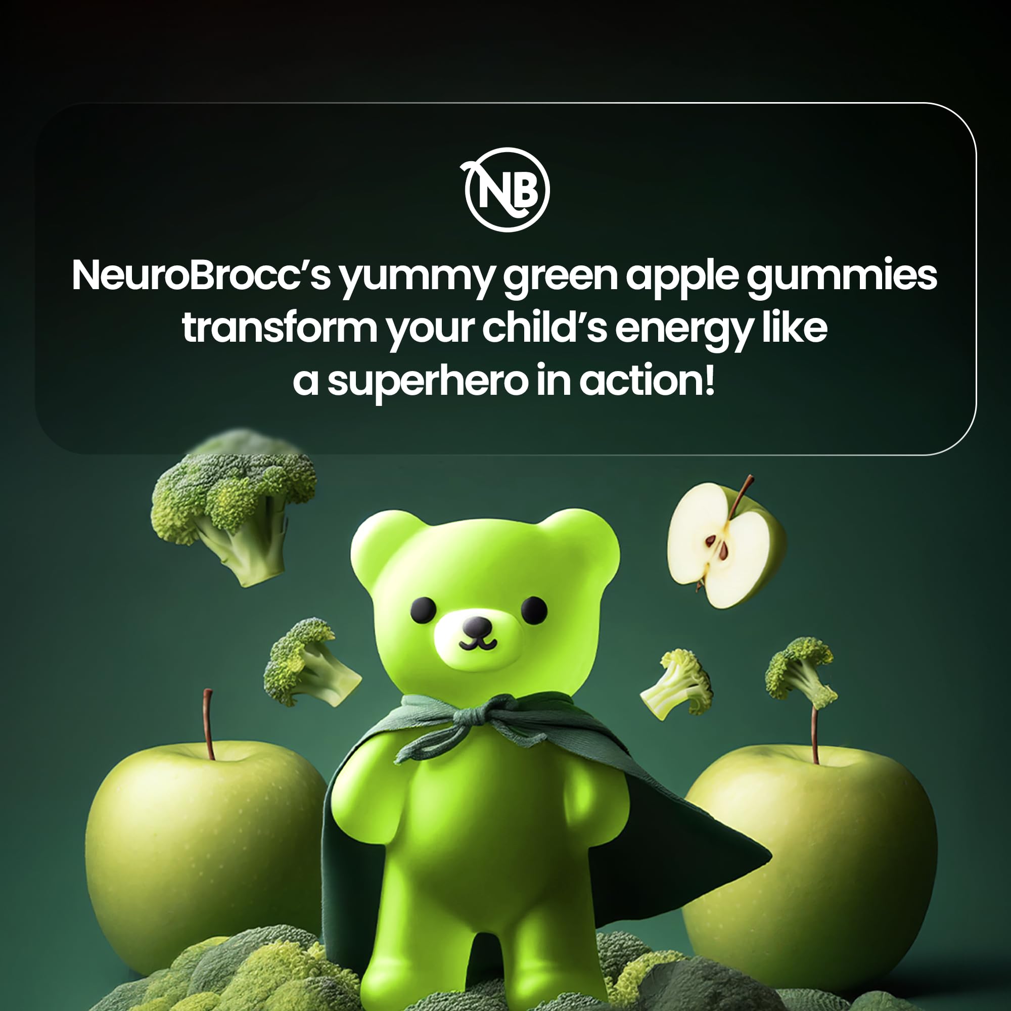 Sensory Scout NeuroBrocc gummies vegan-label close-up communicates plant-based formulation