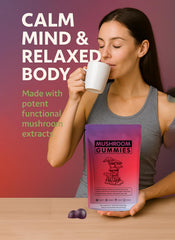 Seodon Organic Reishi gummy close-up, ideal for evening relaxation routines.