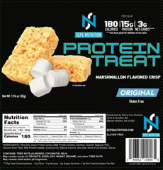 Sepe Nutrition Protein Treat ingredient view showing tree nuts and milk allergen content.