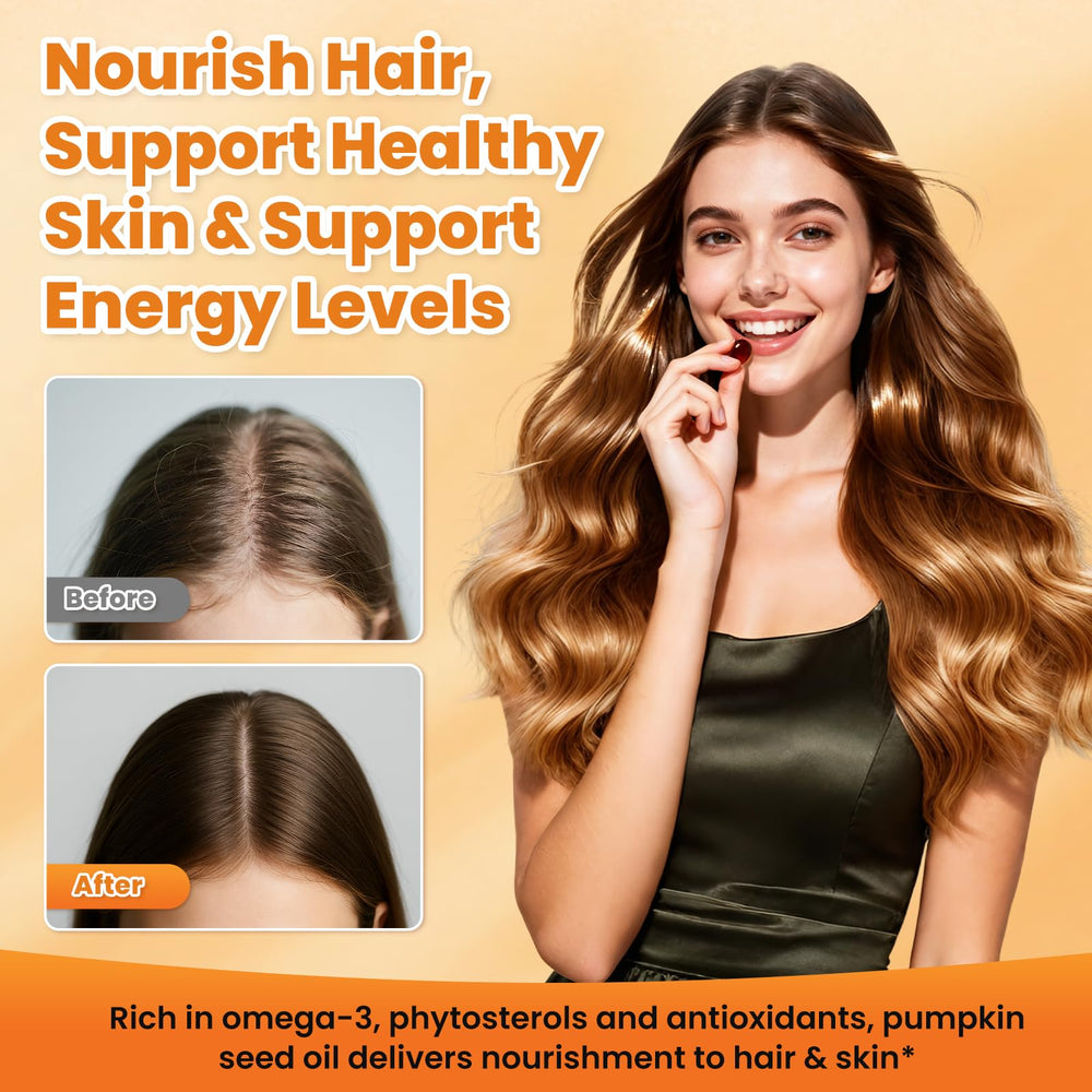 SEPT YAN label highlights pumpkin seed oil and saw palmetto ingredients.
