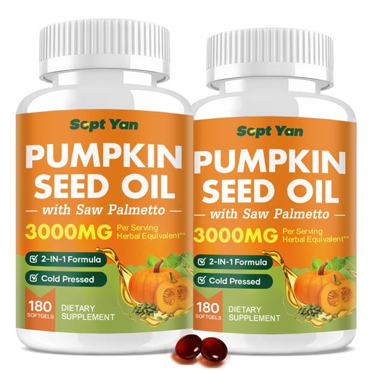 SEPT YAN pumpkin seed oil and saw palmetto bottle for daily wellness.