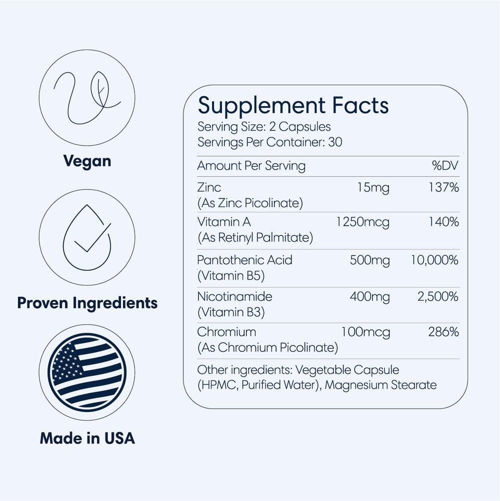 Seraph Acne Supplement probiotic capsules shown for gut-friendly balance.