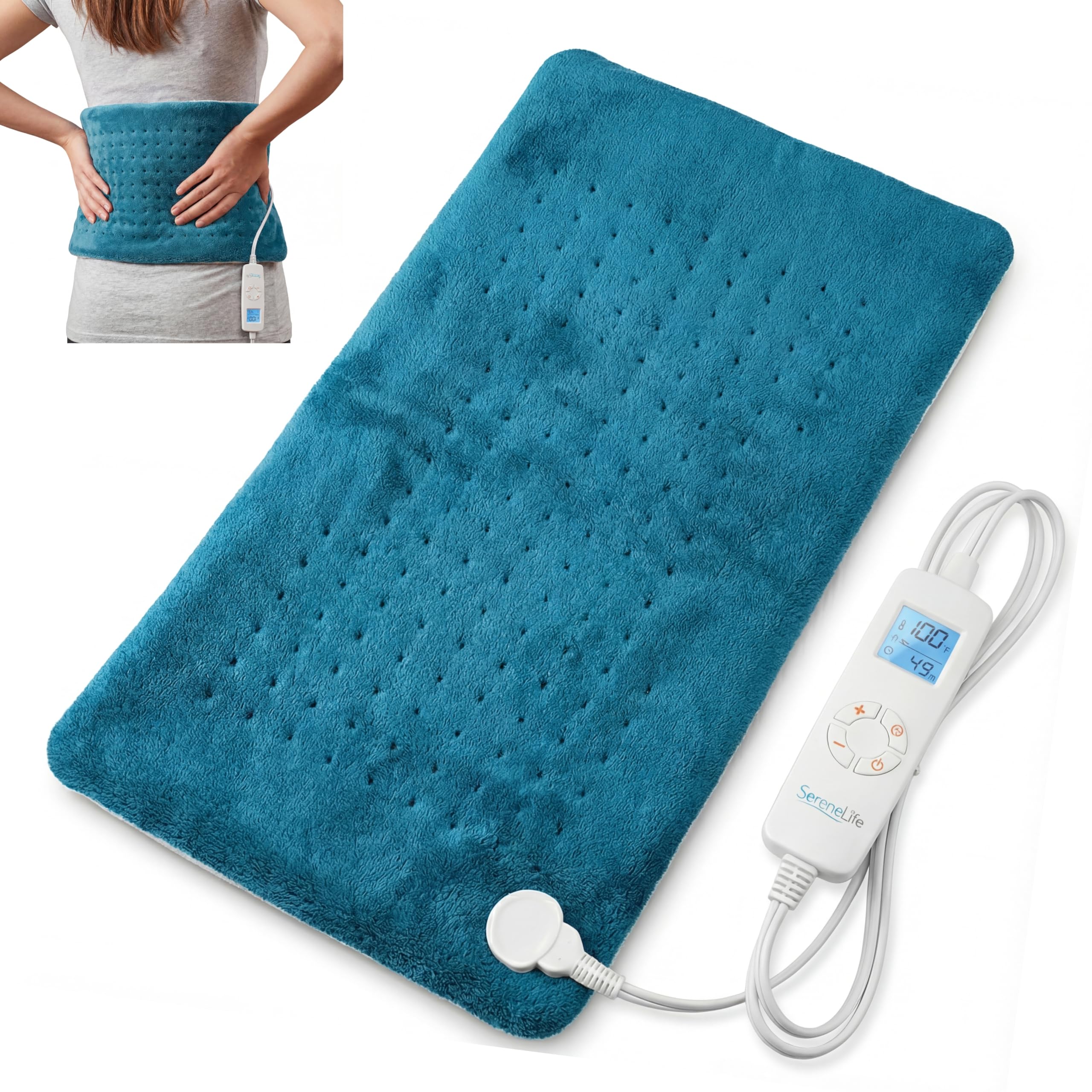 SereneLife electric heating pad large pillow back offers targeted warmth for the back