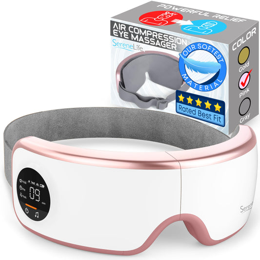 SereneLife eye massager with heat and compression for soothing eye relief on the go