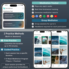 Group meditation with SereniBrain lets friends share real-time brainwave insights.
