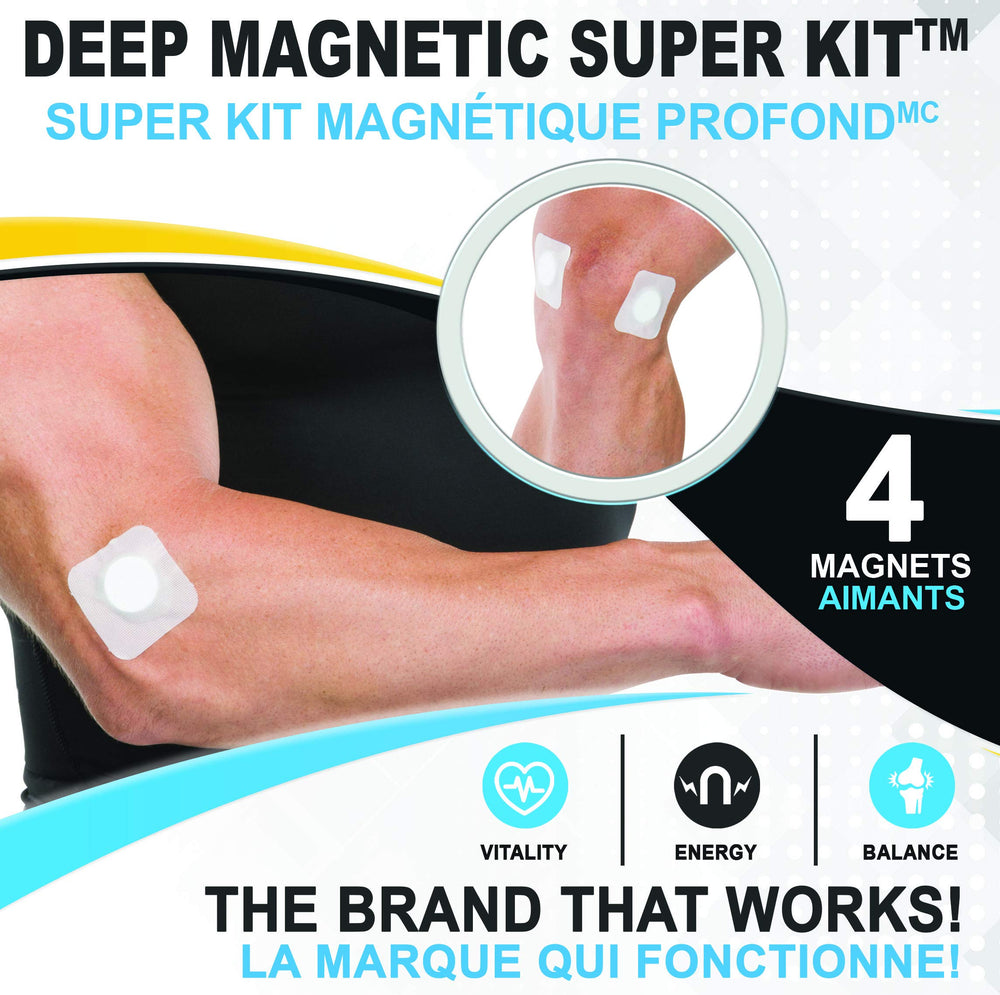SERENITY2000 deep magnets on skin showing potential targeted relief.