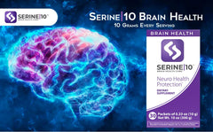 SERINE10 labeled box close-up highlighting 30 packets