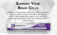 SERINE10 travel-friendly packets ideal for on-the-go cognitive help