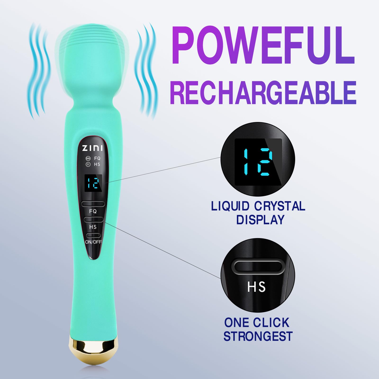 Seritivo rechargeable massage wand with magnetic charging for cord-free convenience