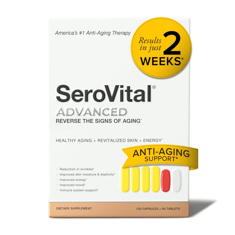 Serovital Advanced Women bottle front showing the enhanced formula for beauty and energy