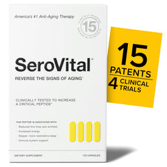 Serovital Renewal Complex bottle on a surface for daily energy support.