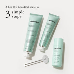Serovital Smile botanical oils bottle demonstrates refreshing aroma and breath benefits.