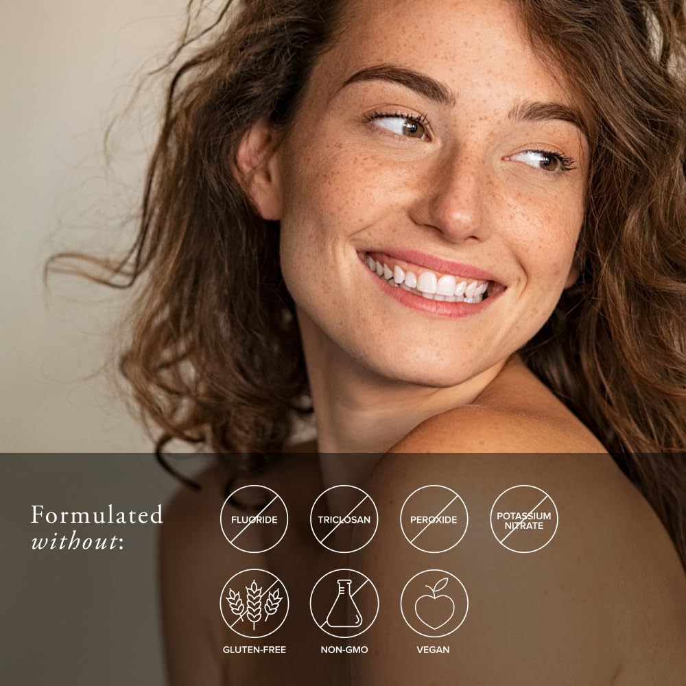 Serovital Smile Mint Kiss bottle highlights refreshing breath during whitening routine.