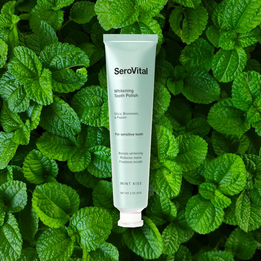 Serovital Smile silica surface polish closeup captures gentle surface smoothing.