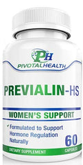 Serrasolv Previalin-HS hot flash relief bottle promotes comfort during menopause.