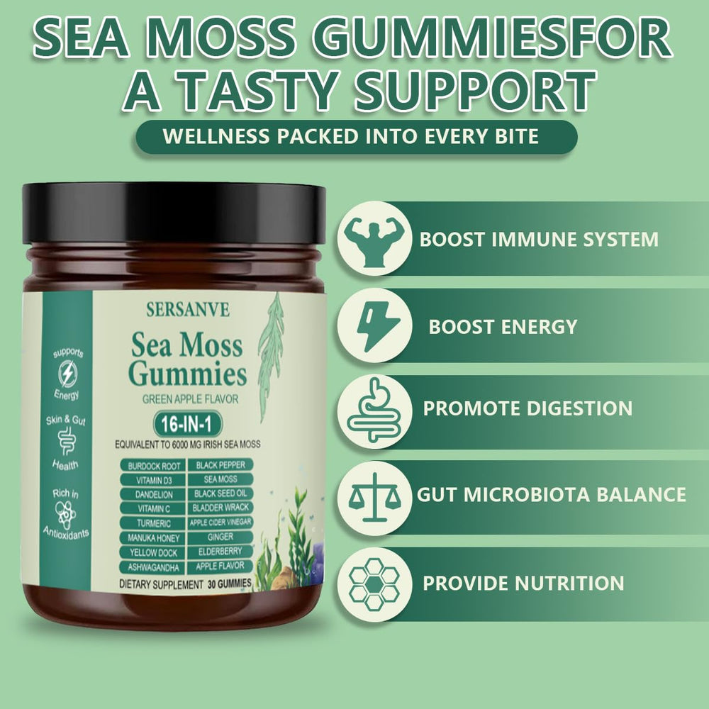 SERSANVE Ashwagandha-sea moss blend detail for balanced energy.