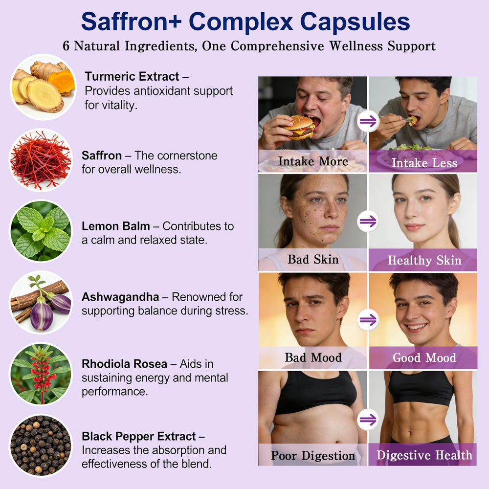 SERSANVE magnesium-enhanced saffron capsules aiding relaxation and absorption.