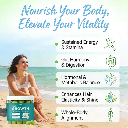 SERSANVE Seaweed Hair Growth Gummies pour demonstrates easy on-the-go nourishment.