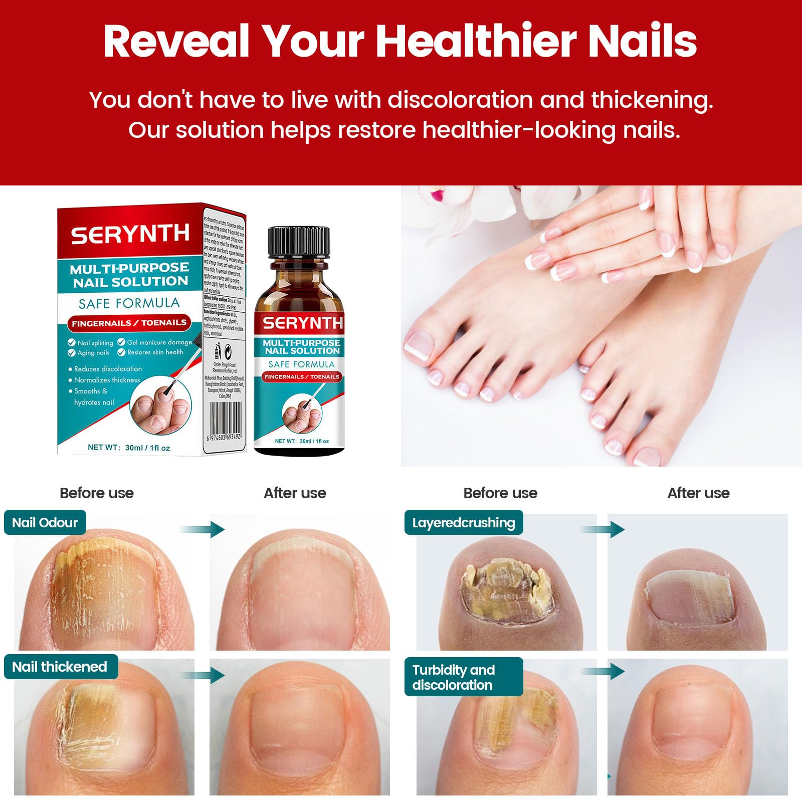 SERYNTH nail-detail shows even application across the nail surface