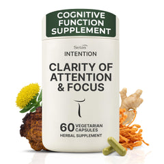 Setas Intention bottle front showing focus-support formula for mental clarity