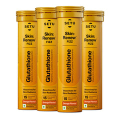 SETU Glutathione effervescent tablet dissolving in water for daily antioxidant support