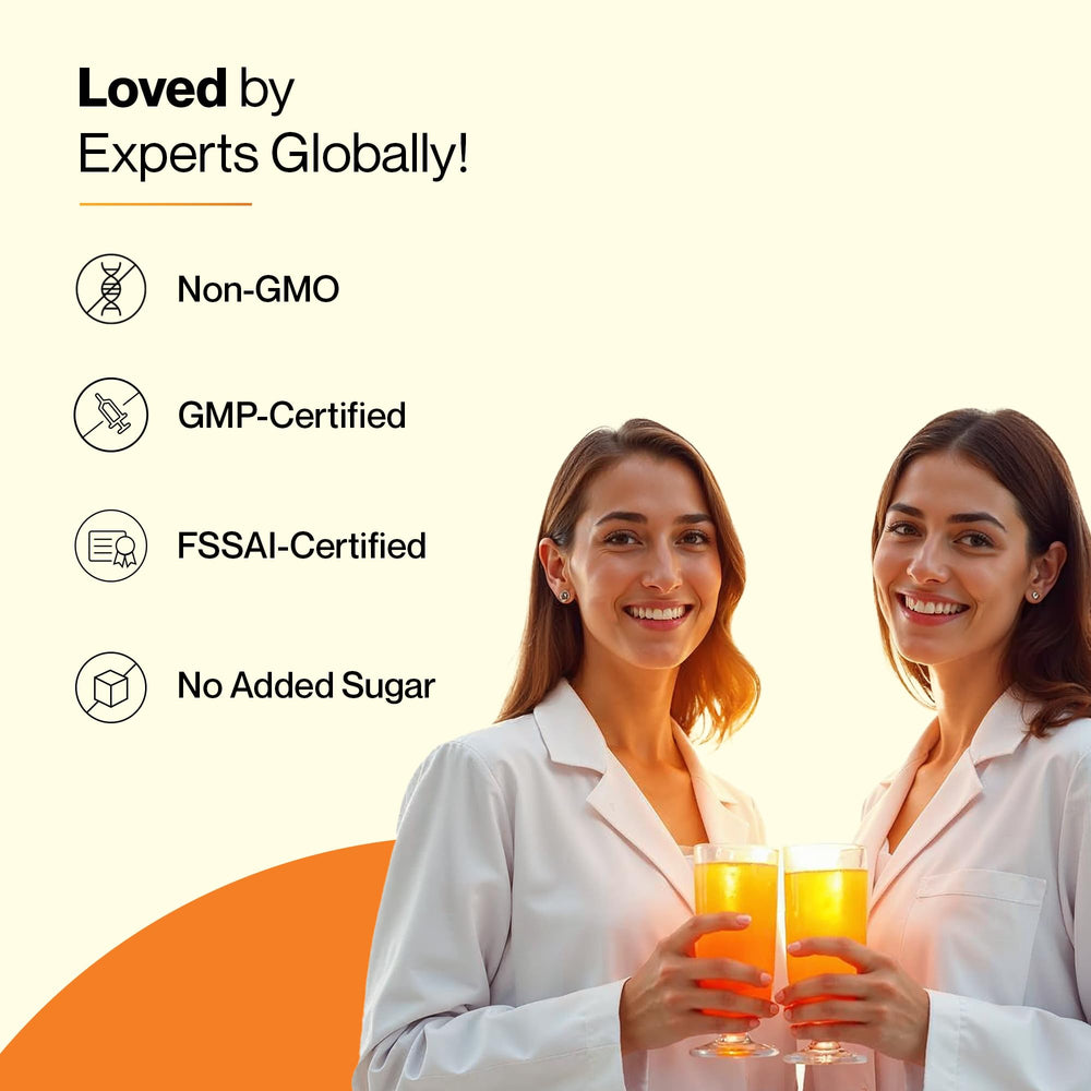 Orange-flavored SETU effervescent tablet dissolving in a glass