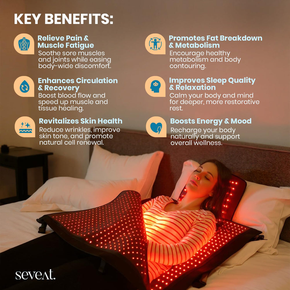 Seveat full-body coverage mat offers comprehensive light exposure.