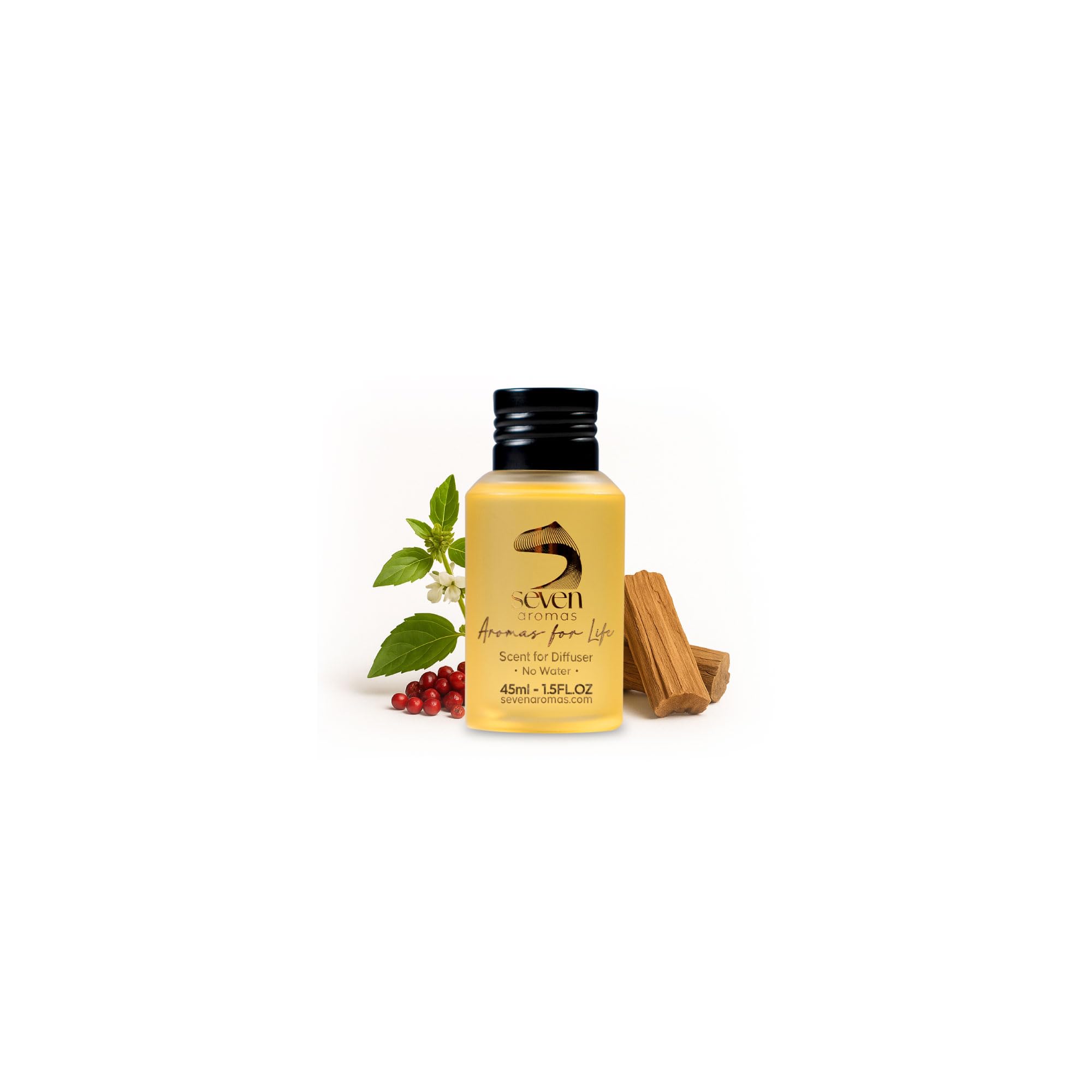 Seven Aromas Santal Blanc diffuser bottle delivers hotel-grade ambience and long-lasting scent.