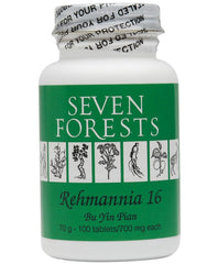Seven Forests Rehmannia 16 tablets packaging, supporting steady hydration and balanced energy
