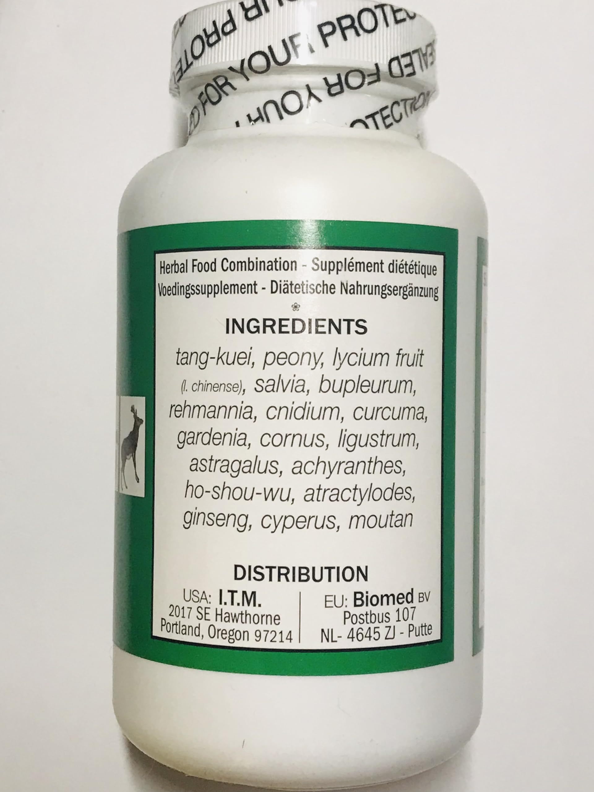 Seven Forests Tang-kuei 18 tablets, side label, nourishing blood and supporting circulation.