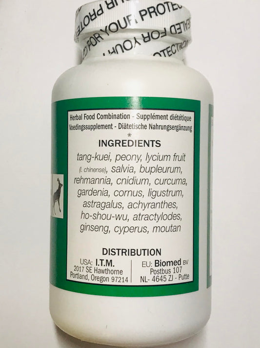 Seven Forests Tang-kuei 18 tablets, side label, nourishing blood and supporting circulation.
