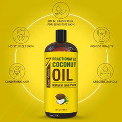 Pouring Seven Minerals fractionated coconut oil for easy application