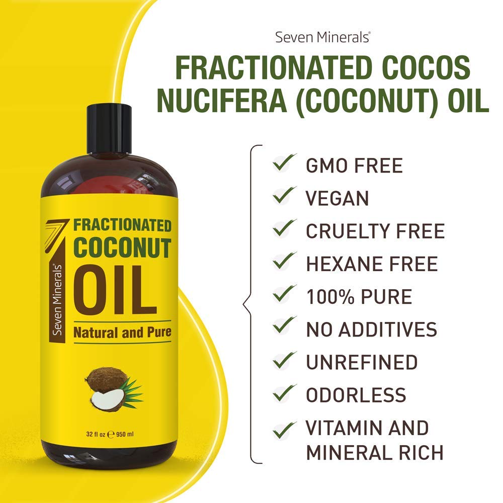 Transparent light carrier oil from Seven Minerals fractionated coconut oil