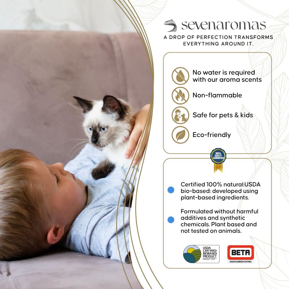 SevenAromas hotel diffuser oil dropper demonstrates convenient application for aroma routines.