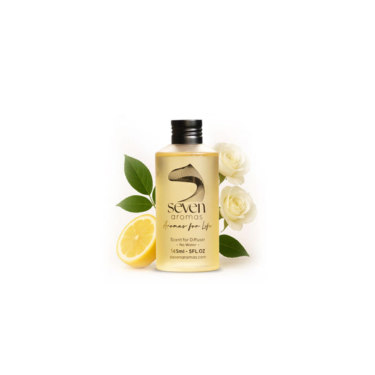SevenAromas Hotel Scent Diffuser Oil bottle with green bamboo cap for premium ambience.