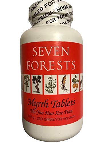 Seven Forests Myrrh 250 Tablets bottle for convenient daily dosing and traditional-inspired support.