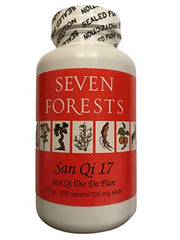 Seven Forests San Qi 17 tablets bottle front view for convenient daily use.