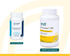 SFI Health Eicosamax 1000 label highlights natural lemon flavor and purity