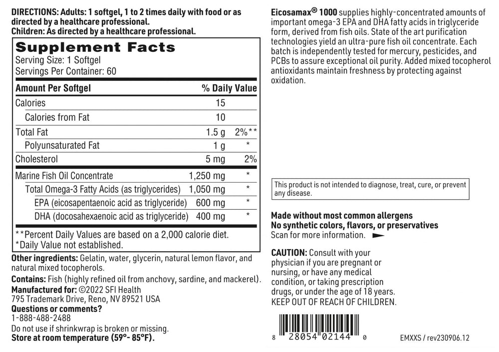 SFI Health Eicosamax 1000 tocopherols help preserve freshness with natural antioxidants