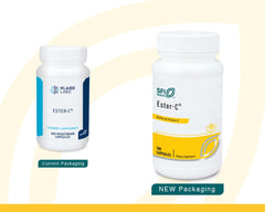 SFI Health Ester-C 500 mg bottle side view, buffered non-acidic formula.