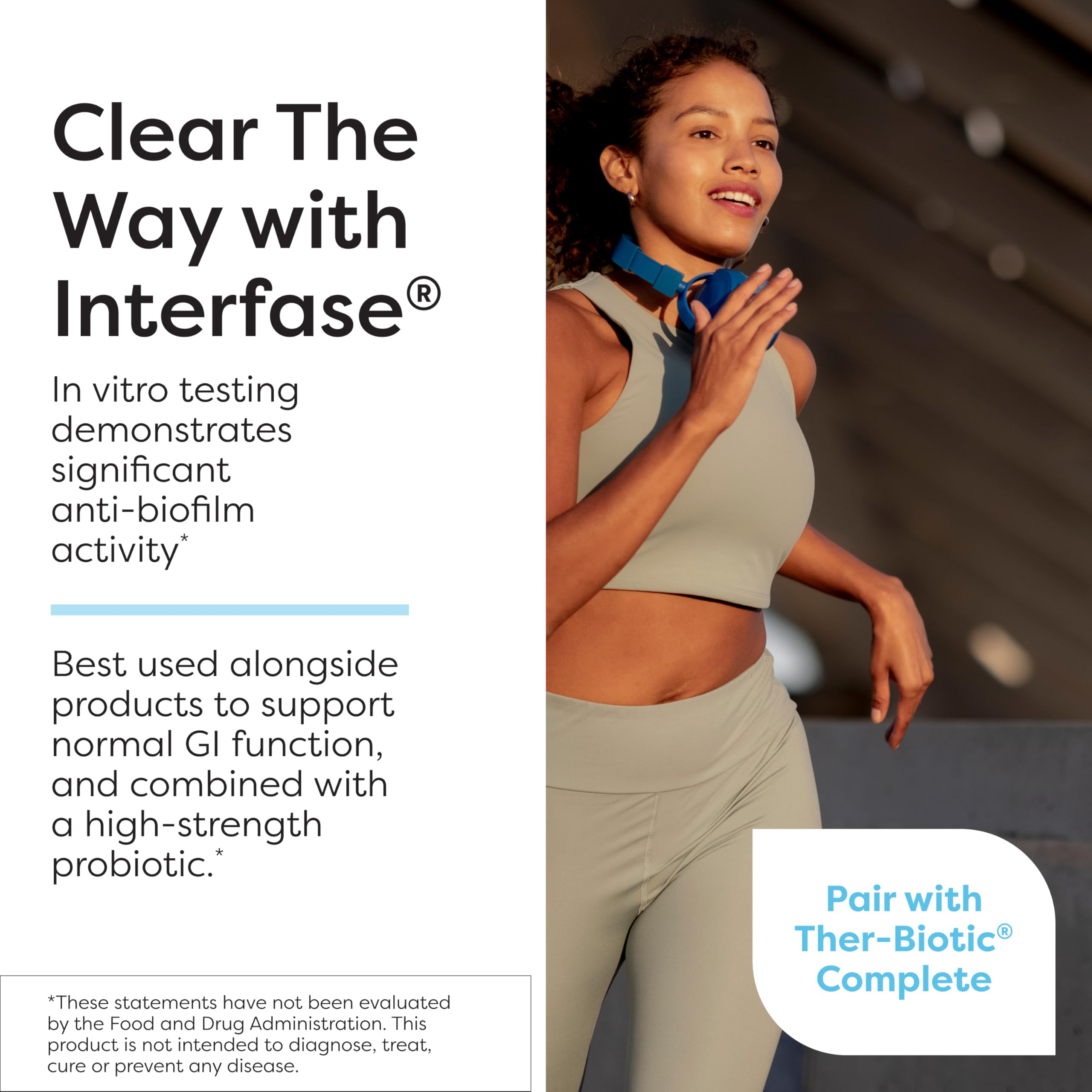 SFI Health Interfase Plus label close-up highlighting key ingredients.