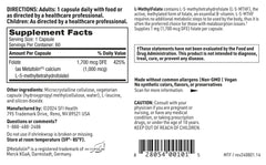 SFI Health Klaire L-Methylfolate dosing guide for easy daily intake planning.