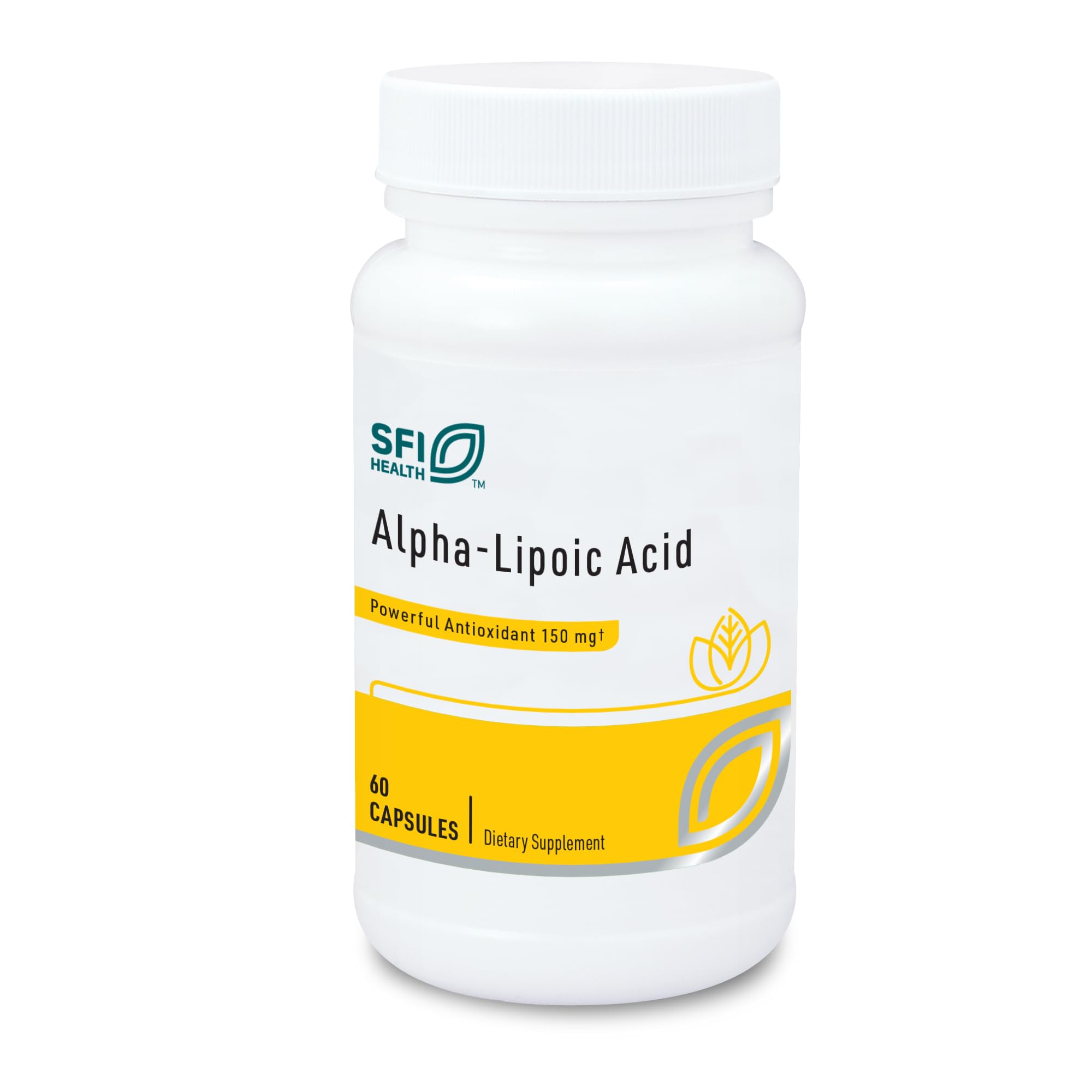 SFI Health Klaire Labs Alpha-Lipoic Acid 150mg bottle for detox support.