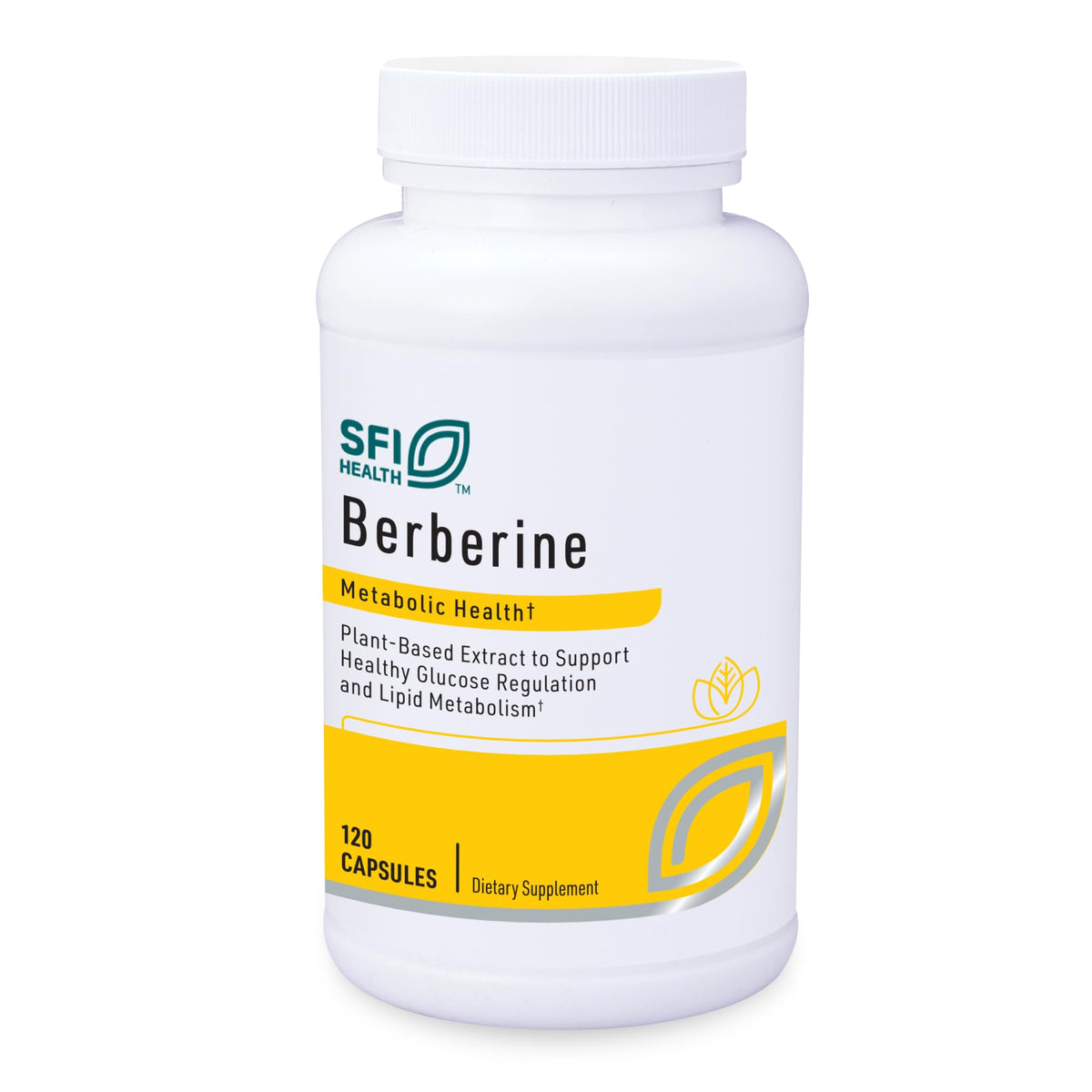 SFI Health Klaire Labs Berberine HCI 500mg bottle for daily support.