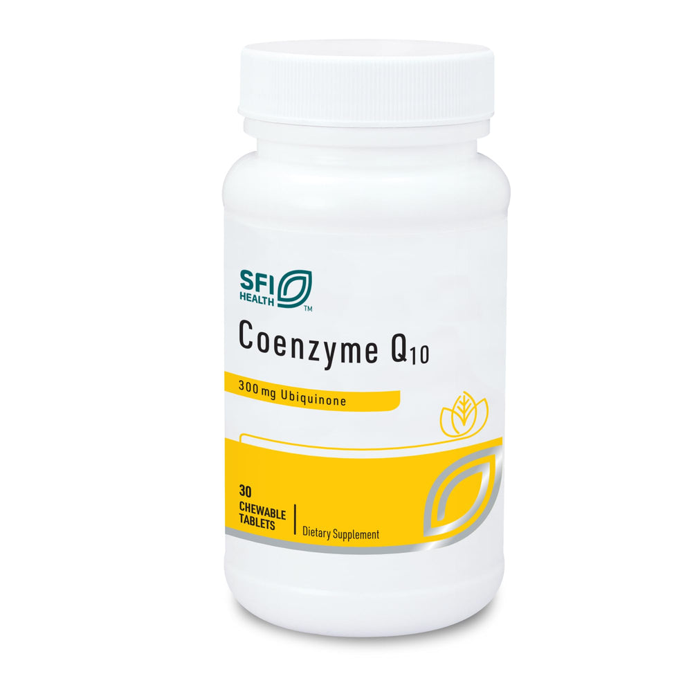 Klaire Labs CoQ10 300 mg chewable tablet for convenient daily use.
